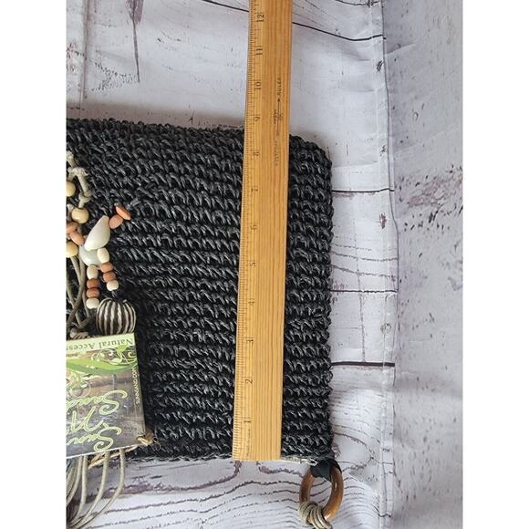 Sun "N" Sand Woven Straw Tassel Crossbody Bag Boho Style With Tags - Picture 10 of 12